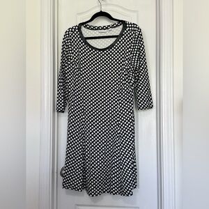 Chic Black and White Patterned Dress
